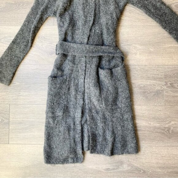 WILFRED Aritzia Long Cardigan Sweater Duster Mohair Wool Blend Belted Gray XXS - Picture 11 of 16